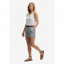 Superdry Pantalones Cortos Mujer Mid Rise Linen Short W7110496A-4AL