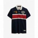 Superdry Polos Hombre Double Emblem Jersey Ss Rugby M1110484A-K1N