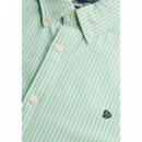 Superdry Camisas Hombre Preppy Oxford L/S Mint Stripe M4011100A-GSM