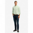 Superdry Camisas Hombre Preppy Oxford L/S Mint Stripe M4011100A-GSM