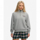 Superdry Sudaderas Mujer Ath Ess Graphic Half Zip W2012618A-07Q