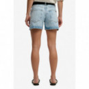 Superdry Pantalones Cortos Mujer Mid Rise Denim Short W7110491A-D8X