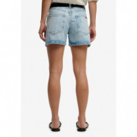 SUPERDRY Pantalones Cortos Mujer Mid Rise Denim Short W7110491A-D8X