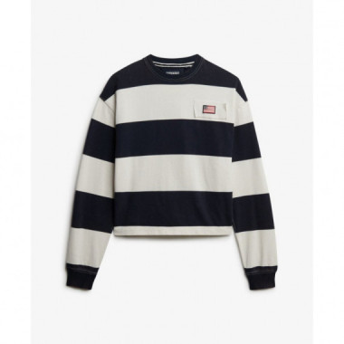 Superdry Sudaderas Mujer Ath Ess Stripe Slouchy Crew W2012609A-K8E