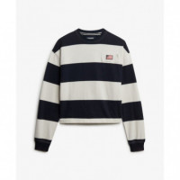 SUPERDRY Sudaderas Mujer Ath Ess Stripe Slouchy Crew W2012609A-K8E