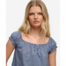 Superdry Tops Mujer Ss 1/2 Button Woven Top W6012219A-K7H