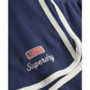 Superdry Pantalones Cortos Mujer Ath Ess Waffle Retro Short W7110506A-JUA