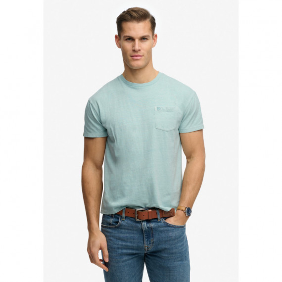SUPERDRY Camiseta Hombre Cotton Classic Linen Pkt Tee M1012371A-9WT