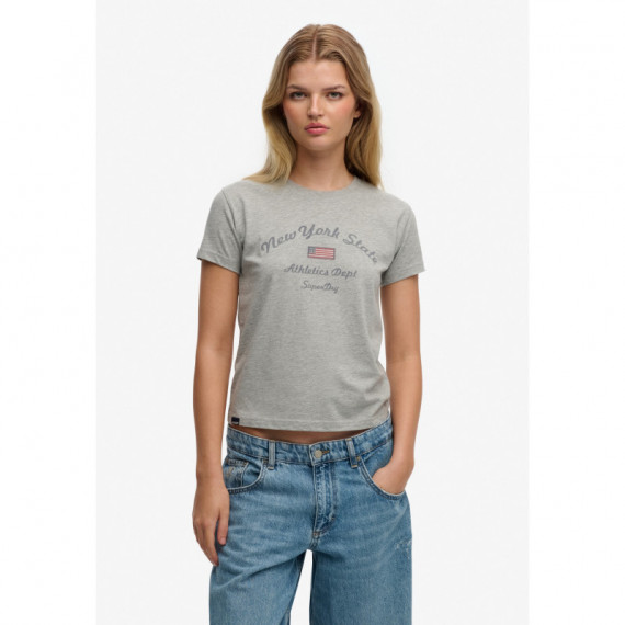 Superdry Camisetas Mujer Ath Ess Fitted Graphic Tee W1011877A-07Q