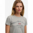 Superdry Camisetas Mujer Ath Ess Fitted Graphic Tee W1011877A-07Q