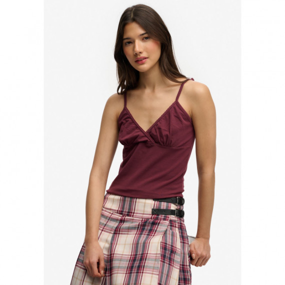 Superdry Tops Mujer Ath Ess Lace Trim Vneck Vest W6012231A-1KD