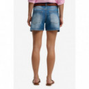 Superdry Pantalones Cortos Mujer Mid Rise Denim Short W7110491A-AA3