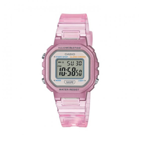 Casio LA-20WHS-4A – Reloj Digital Rosa Transparente con Luz LED y WR