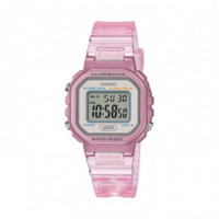 Casio LA-20WHS-4A – Reloj Digital Rosa Transparente con Luz LED y WR