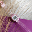 Casio LA-20WHS-4A – Reloj Digital Rosa Transparente con Luz LED y WR