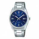 Casio MTP-1302PD-2A Reloj Clásico para Hombre con Esfera Azul y Correa de Acero Inoxidable – WR 50M y Calendario