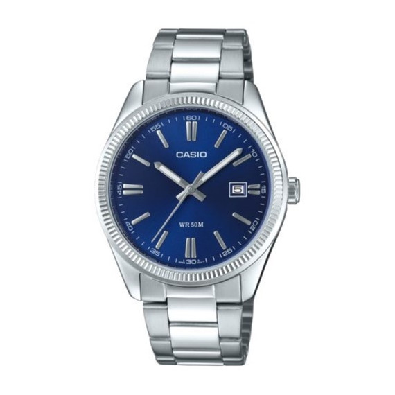 Casio MTP-1302PD-2A Reloj Clásico para Hombre con Esfera Azul y Correa de Acero Inoxidable – WR 50M y Calendario