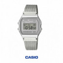 Casio A158WEM-7 Reloj Digital Unisex – Diseño Vintage Plateado con Correa Milanesa de Acero Inoxidable - A158WEM-7