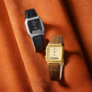 Casio AQ-230EGL-9A Reloj Analógico-Digital Unisex – Esfera Dorada con Correa de Piel Marrón Estilo Vintage - AQ230EGL-9