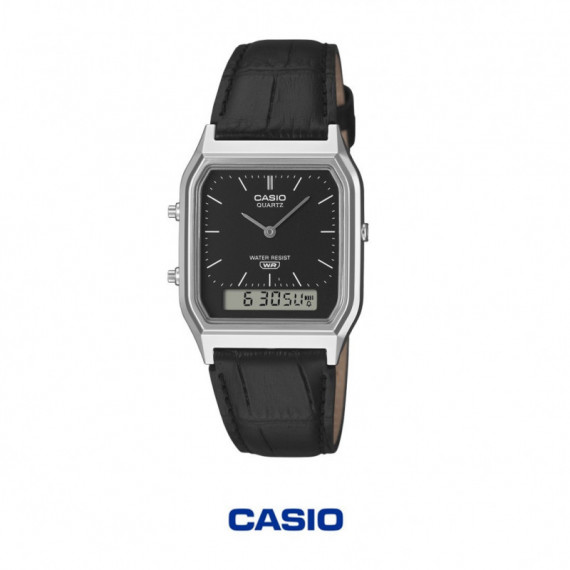 Casio AQ-230EL-1A Reloj Analógico-Digital Unisex – Esfera Negra con Correa de Pie