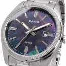 CASIO MTP-1302DS-1A – Reloj Analógico Hombre Acero Inoxidable, Esfera Nácar Negra, WR 50M