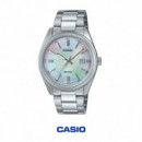 CASIO MTP-1302DS-7A – Reloj Analógico Hombre Acero Inoxidable, Esfera Nácar Blanca, WR 50M