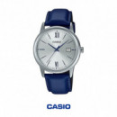 CASIO MTP-V002L-2B3 Reloj Analógico Hombre – Clásico con Correa Azul y Calendario