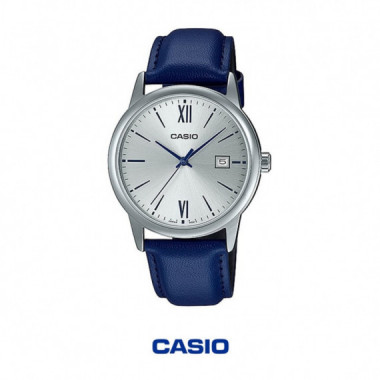 CASIO MTP-V002L-2B3 Reloj Anal&oacute;gico Hombre &ndash; Cl&aacute;sico con Correa Azul y Calendario