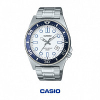 Casio MTD-135D-7AV Reloj Analógico Hombre – Estilo Diver, Acero Inoxidable y Calendario