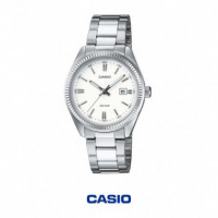 CASIO LTP-1302PD-7A1 – Reloj Analógico Mujer Acero Inoxidable, WR 50M, Calendario, Diseño Elegante