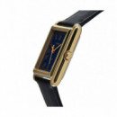 Casio LTP-B165GL-2BV Reloj Analógico Mujer – Caja Dorada Rectangular, Esfera Azul y Correa de Piel