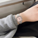 Casio LTP-B166D-4AV Reloj Analógico Mujer – Caja Cuadrada Acero Inoxidable, Esfera Rosa y Fecha | 50 m WR
