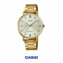 Casio LTP-VT01G-9B Reloj Analógico Mujer – Caja y Brazalete Dorados con Esfera Champagne