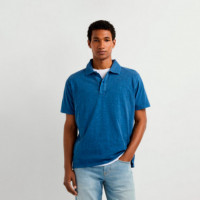 Polo teñido en prenda fit regular