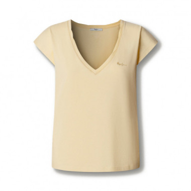 Camiseta cuello pico logo estampado