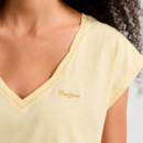 Camiseta cuello pico logo estampado