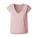 Camiseta cuello pico logo estampado