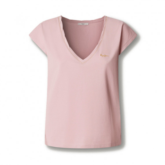 Camiseta cuello pico logo estampado
