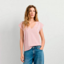Camiseta cuello pico logo estampado
