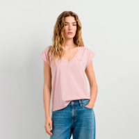 Camiseta cuello pico logo estampado