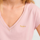 Camiseta cuello pico logo estampado