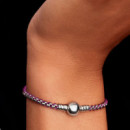 Pulsera Cadena Caja Cordón Morado 593816C03