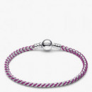 Pulsera Cadena Caja Cordón Morado 593816C03