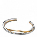 Pulsera Rígida Entrelazada en Dos Tonos 564656C00
