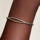 Pulsera Rígida Entrelazada en Dos Tonos 564656C00