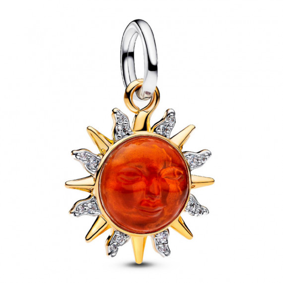 Charm Colgante Sol Remolino en Dos Tonos 764703C01