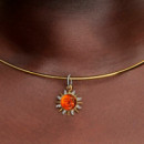 Charm Colgante Sol Remolino en Dos Tonos 764703C01