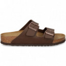 PALA 2 HEBILLAS BIRKO FLOR MARRON