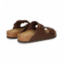 PALA 2 HEBILLAS BIRKO FLOR MARRON