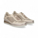 DEPORTIVO PICADO PESPUNTES PIEL BEIGE